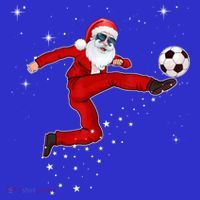 Funny Christmas Santa Soccer Playing Xmas Boys Sport Gift T-Shirt thumb 7
