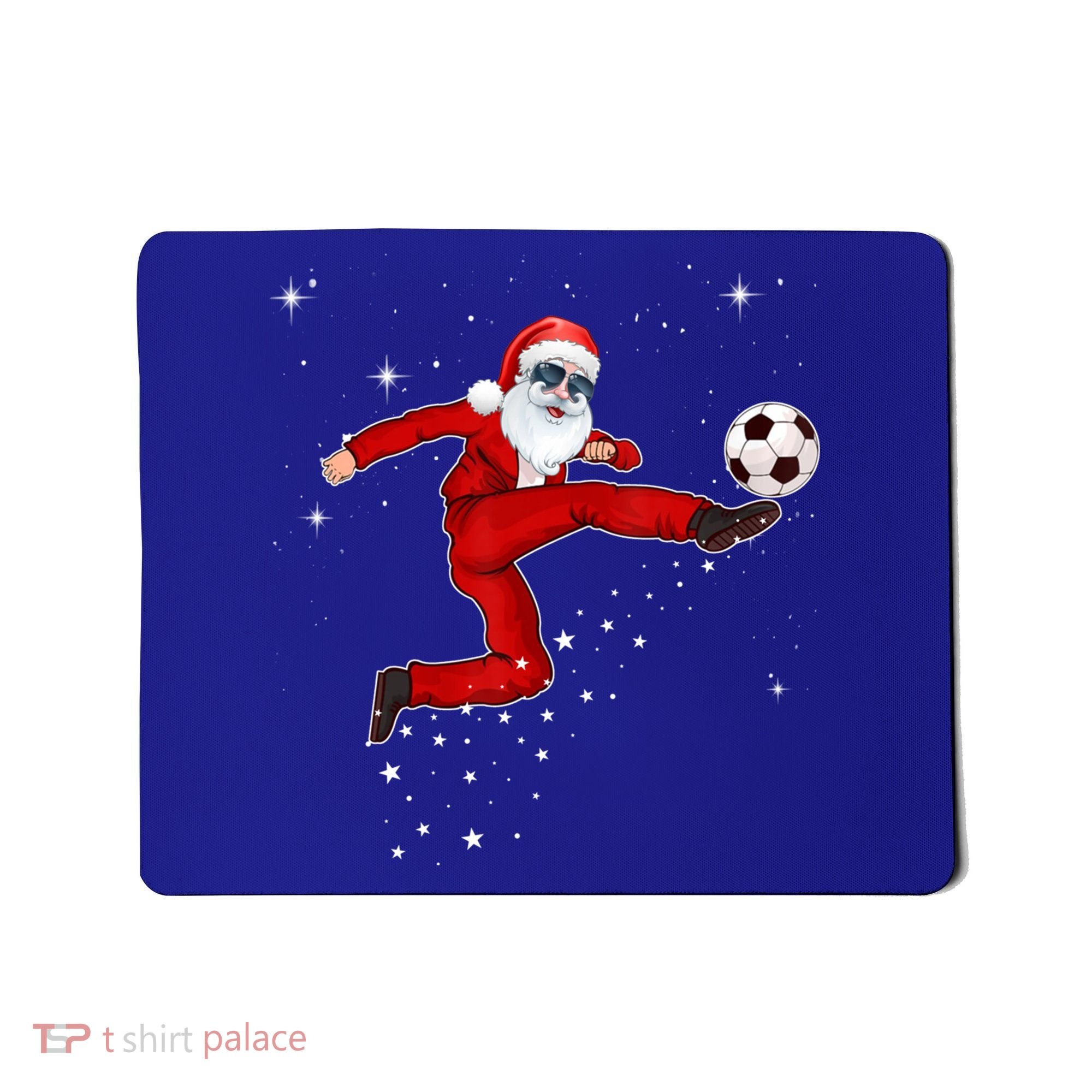 Funny Christmas Santa Soccer Playing Xmas Boys Sport Gift Mousepad