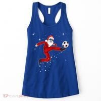 Funny Christmas Santa Soccer Playing Xmas Boys Sport Gift Women's Tank Top thumb 0