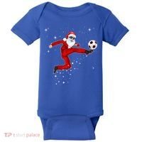 Funny Christmas Santa Soccer Playing Xmas Boys Sport Gift Baby Bodysuit thumb 0
