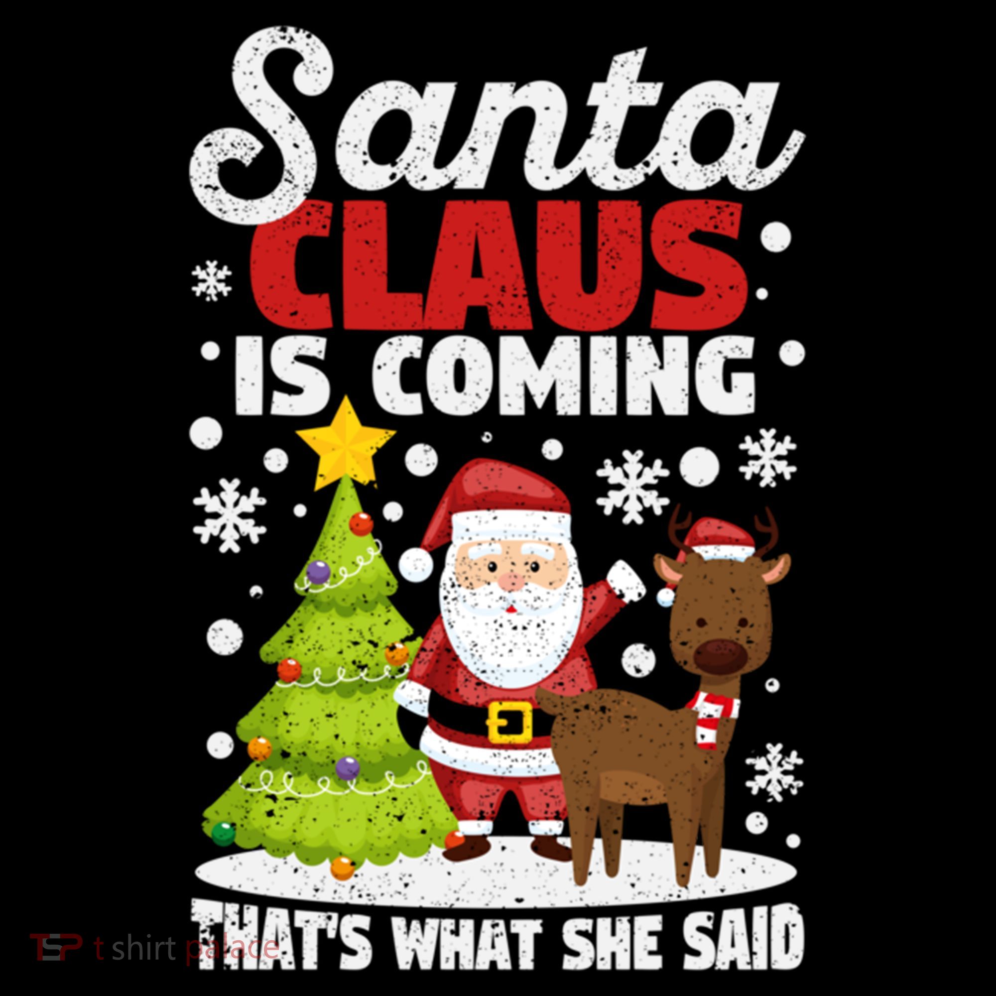 Funny Christmas Santa Claus Is Coming ThatS What She Said Gift Coffee Mug