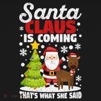 Funny Christmas Santa Claus Is Coming ThatS What She Said Gift Women's Hoodie thumb 2