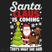 Funny Christmas Santa Claus Is Coming ThatS What She Said Gift Hat thumb 2