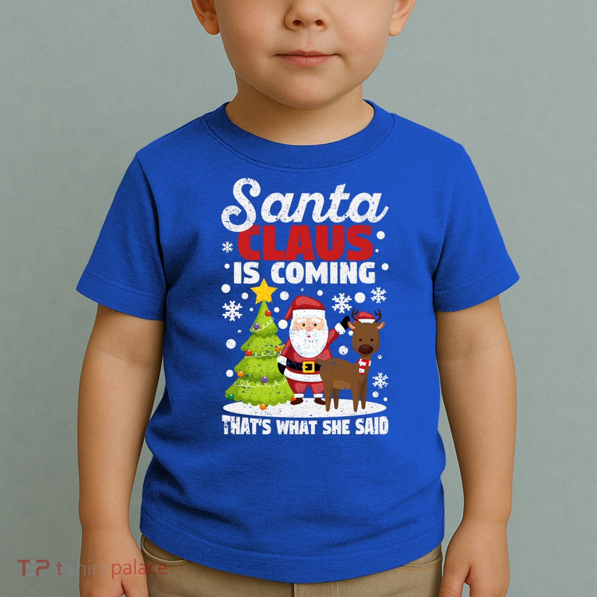 Funny Christmas Santa Claus Is Coming ThatS What She Said Gift Toddler T-Shirt