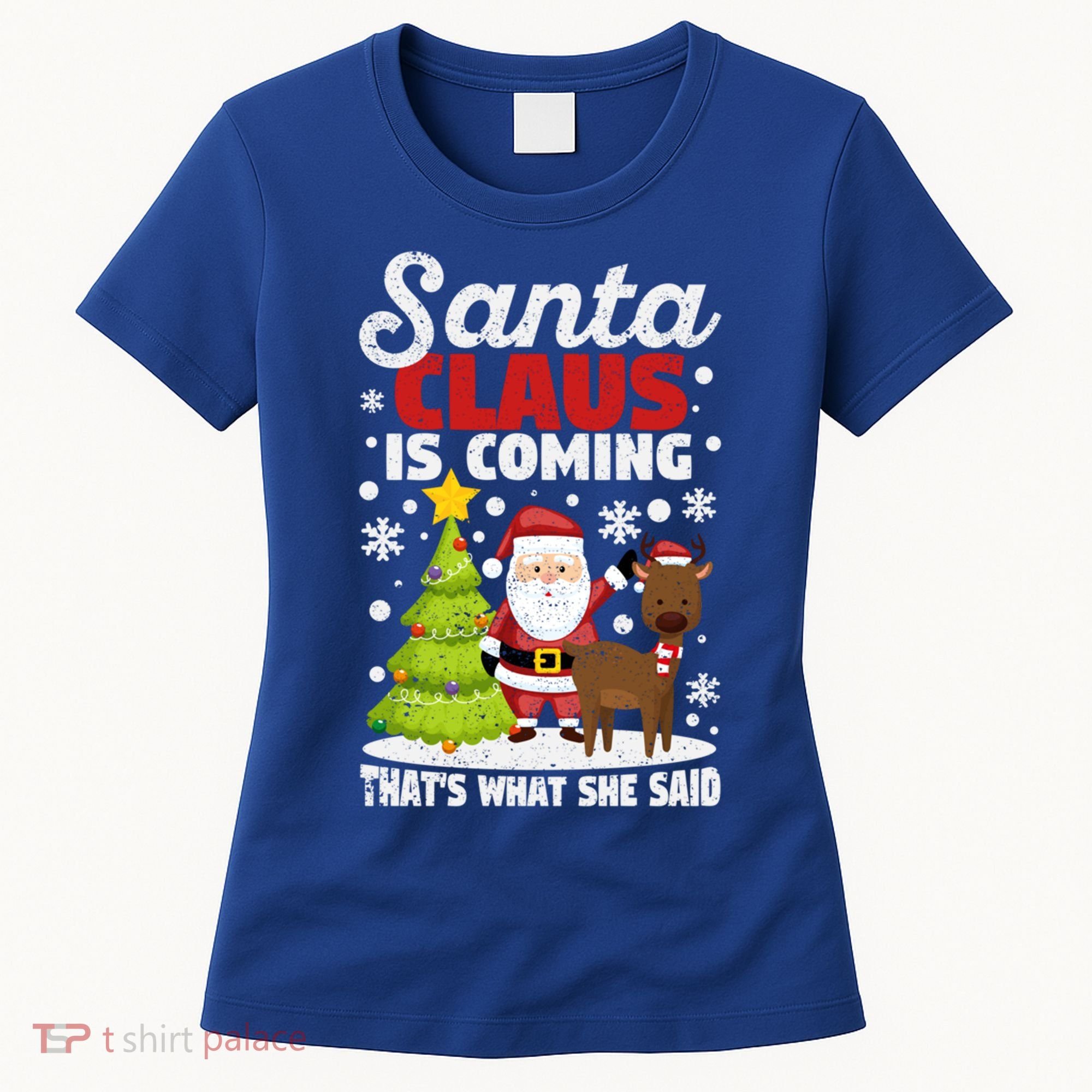 Funny Christmas Santa Claus Is Coming ThatS What She Said Gift Women's T-Shirt