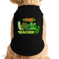 Funny Cute St Patrick's Day One Lucky Teacher Doggie Tank thumb 0