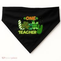 Funny Cute St Patrick's Day One Lucky Teacher USA-Made Doggie Bandana thumb 0