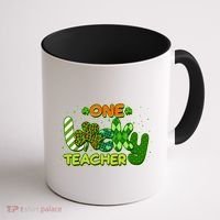 Funny Cute St Patrick's Day One Lucky Teacher Coffee Mug thumb 1