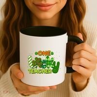 Funny Cute St Patrick's Day One Lucky Teacher Coffee Mug thumb 3