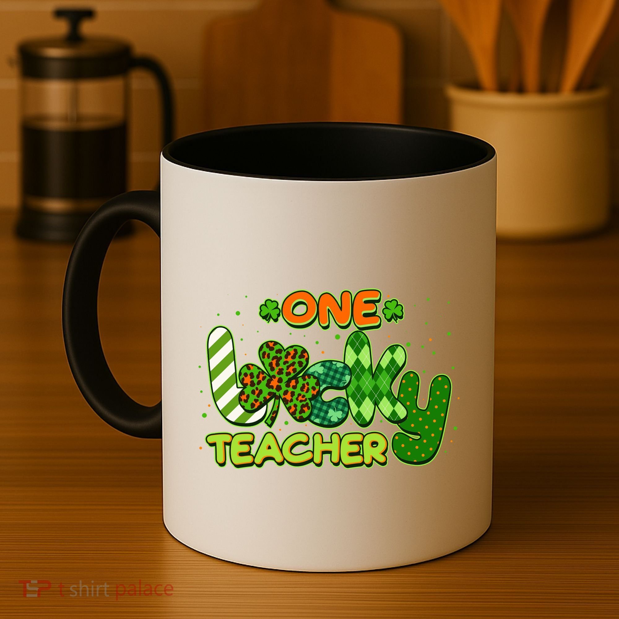 Funny Cute St Patrick's Day One Lucky Teacher Coffee Mug