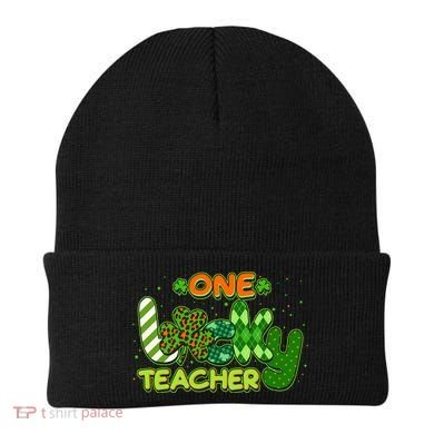 Funny Cute St Patrick's Day One Lucky Teacher Beanie