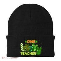 Funny Cute St Patrick's Day One Lucky Teacher Beanie thumb 0
