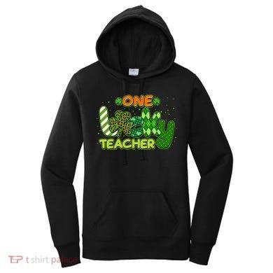 Funny Cute St Patrick's Day One Lucky Teacher Women's Hoodie