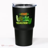 Funny Cute St Patrick's Day One Lucky Teacher Tumbler thumb 0