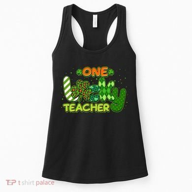 Funny Cute St Patrick's Day One Lucky Teacher Women's Tank Top
