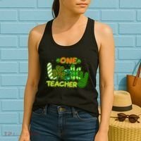 Funny Cute St Patrick's Day One Lucky Teacher Women's Tank Top thumb 2