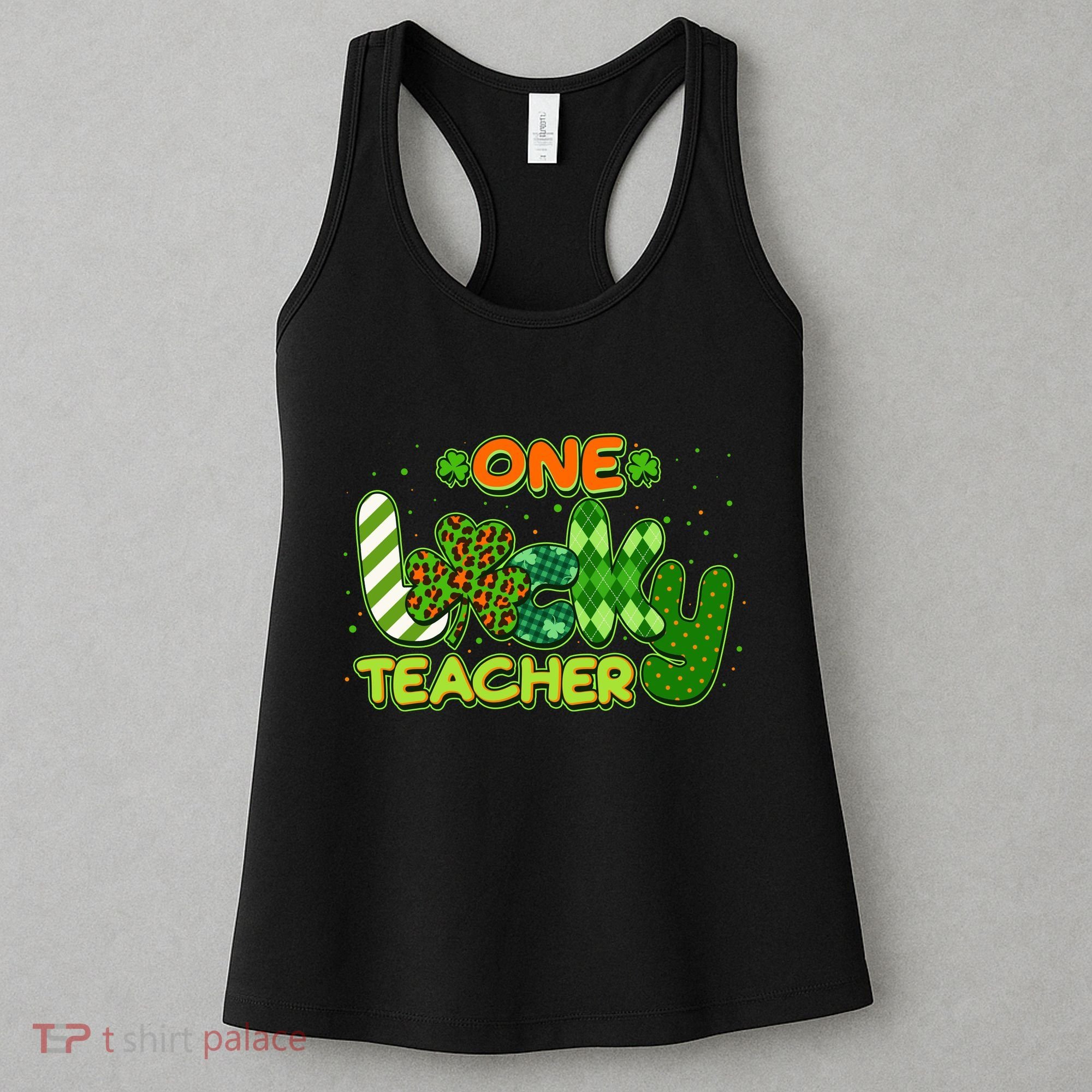 Funny Cute St Patrick's Day One Lucky Teacher Women's Tank Top