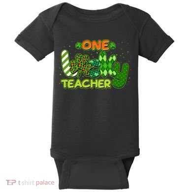 Funny Cute St Patrick's Day One Lucky Teacher Baby Bodysuit