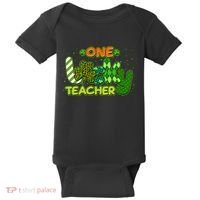 Funny Cute St Patrick's Day One Lucky Teacher Baby Bodysuit thumb 0