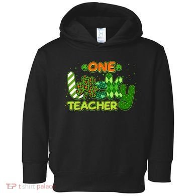 Funny Cute St Patrick's Day One Lucky Teacher Toddler Hoodie