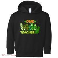 Funny Cute St Patrick's Day One Lucky Teacher Toddler Hoodie thumb 0