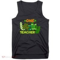 Funny Cute St Patrick's Day One Lucky Teacher Tank Top thumb 0