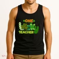 Funny Cute St Patrick's Day One Lucky Teacher Tank Top thumb 3