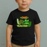 Funny Cute St Patrick's Day One Lucky Teacher Toddler T-Shirt thumb 2