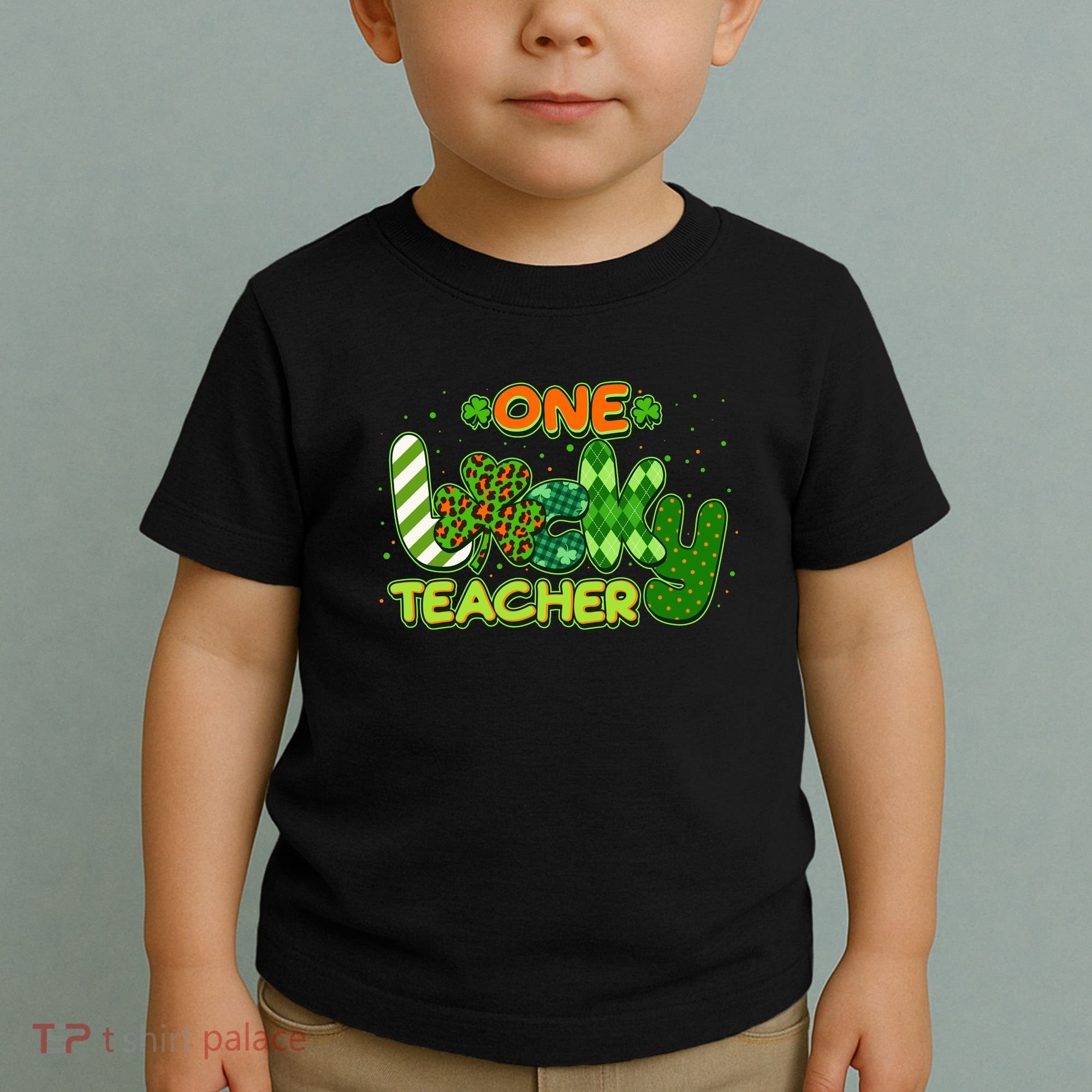 Funny Cute St Patrick's Day One Lucky Teacher Toddler T-Shirt