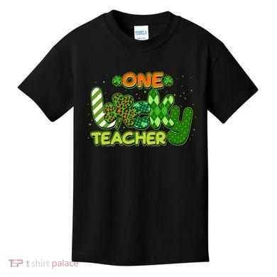 Funny Cute St Patrick's Day One Lucky Teacher Kids T-Shirt
