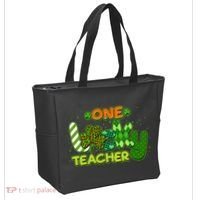 Funny Cute St Patrick's Day One Lucky Teacher Tote Bag thumb 2