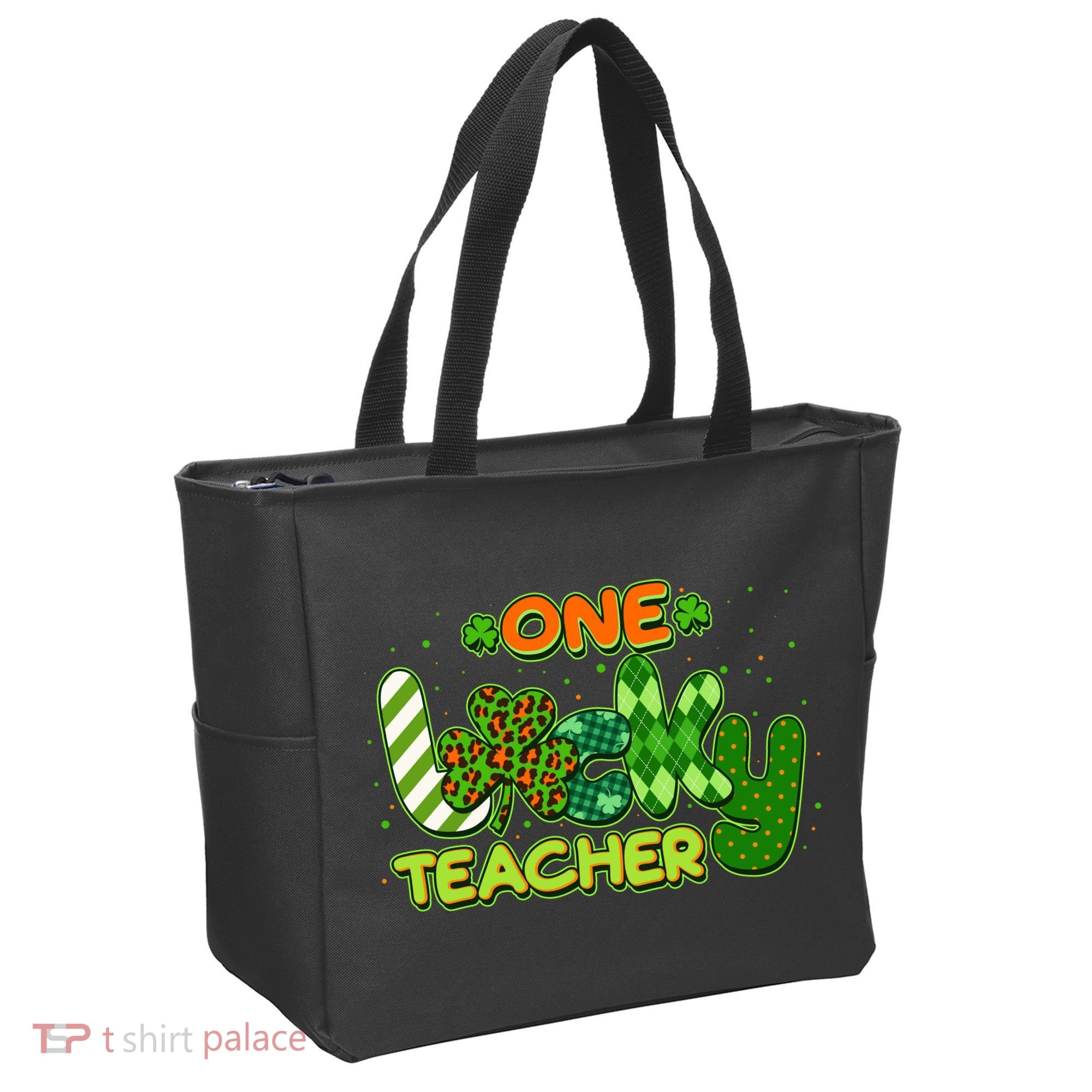 Funny Cute St Patrick's Day One Lucky Teacher Tote Bag