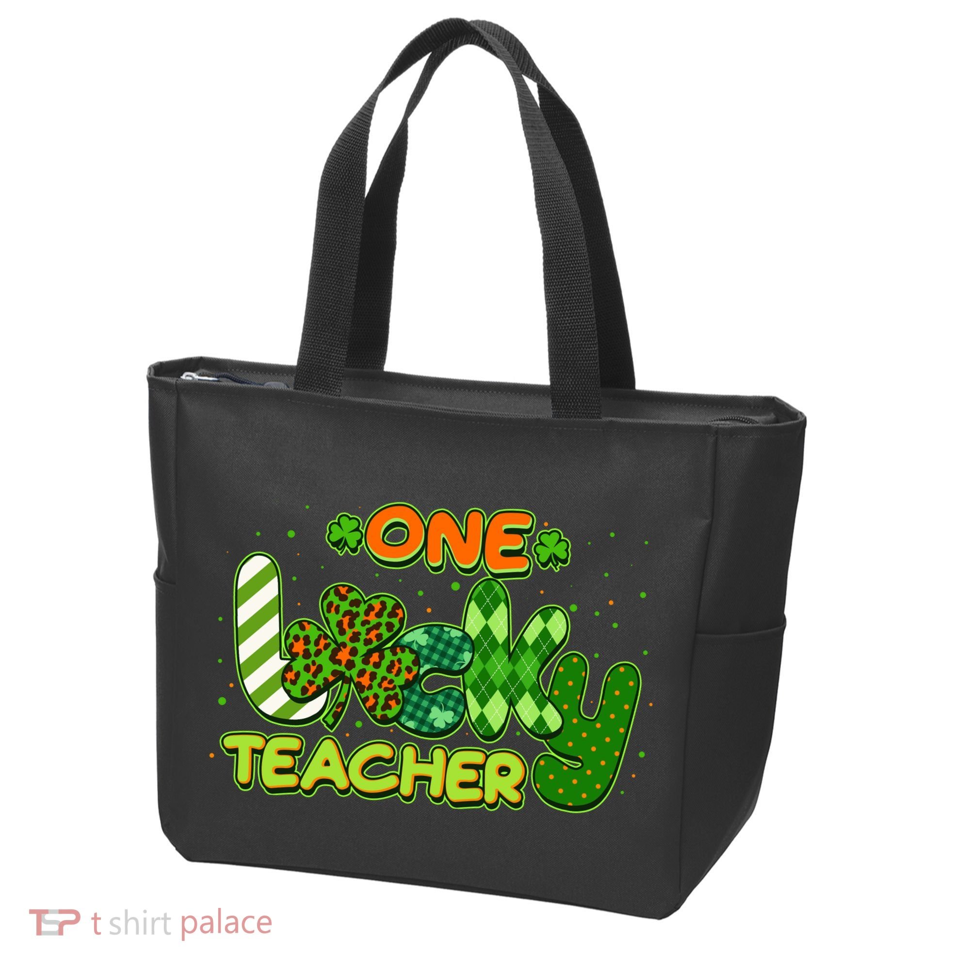 Funny Cute St Patrick's Day One Lucky Teacher Tote Bag