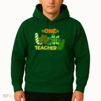 Funny Cute St Patrick's Day One Lucky Teacher Hoodie thumb 2