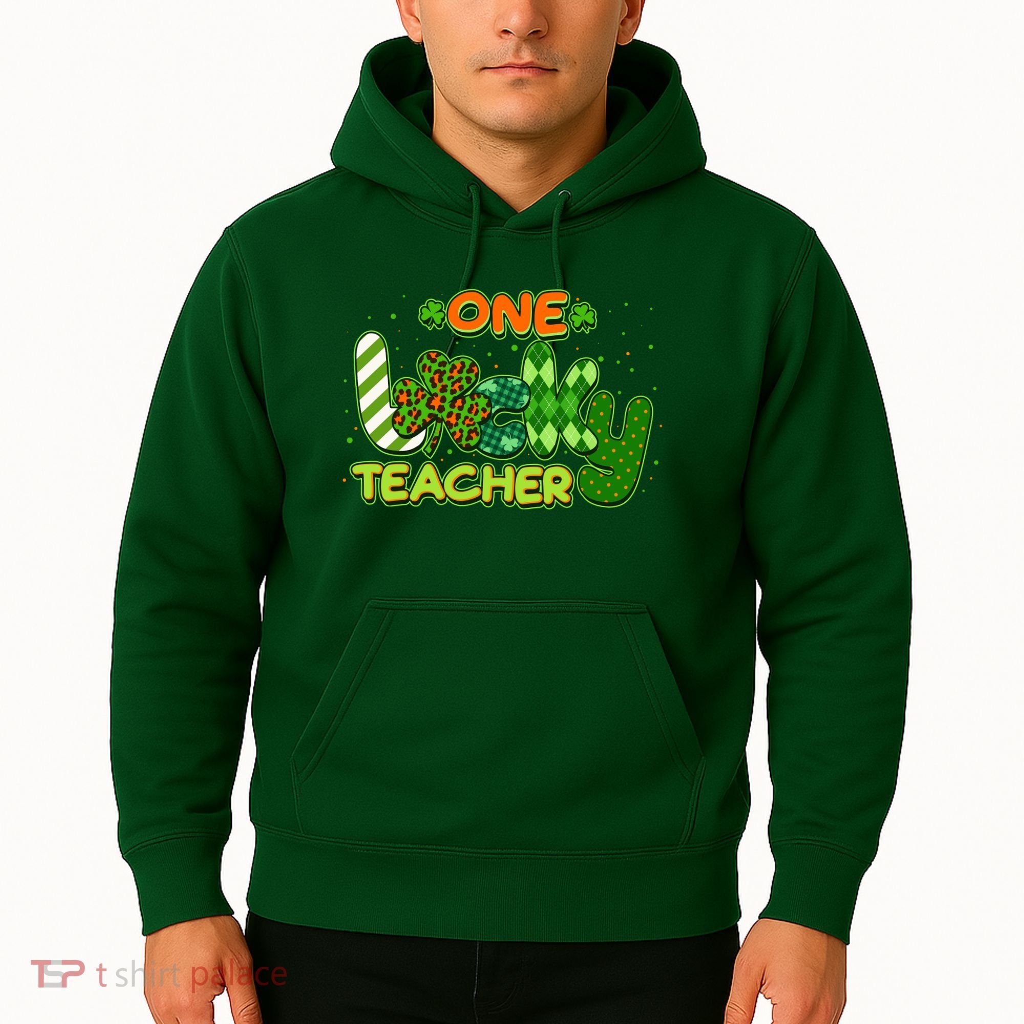 Funny Cute St Patrick's Day One Lucky Teacher Hoodie