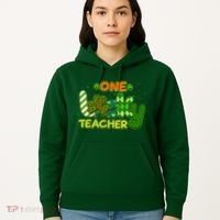 Funny Cute St Patrick's Day One Lucky Teacher Hoodie thumb 5