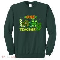Funny Cute St Patrick's Day One Lucky Teacher Sweatshirt thumb 0