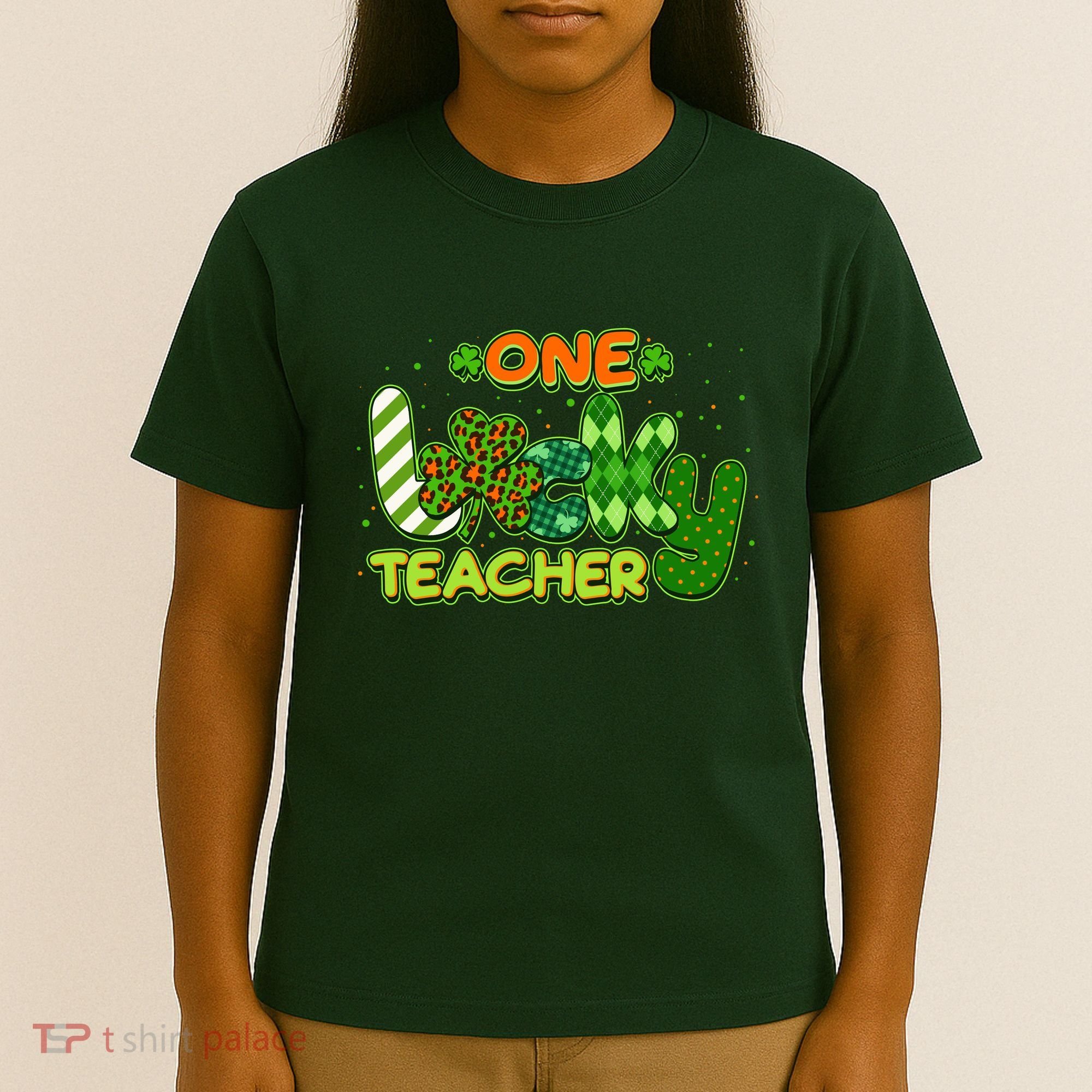 Funny Cute St Patrick's Day One Lucky Teacher T-Shirt
