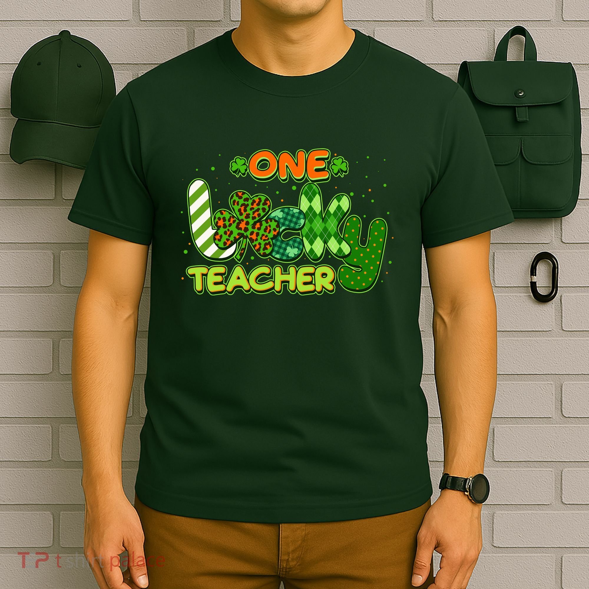 Funny Cute St Patrick's Day One Lucky Teacher T-Shirt
