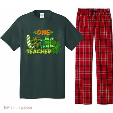 Funny Cute St Patrick's Day One Lucky Teacher Pajama Set