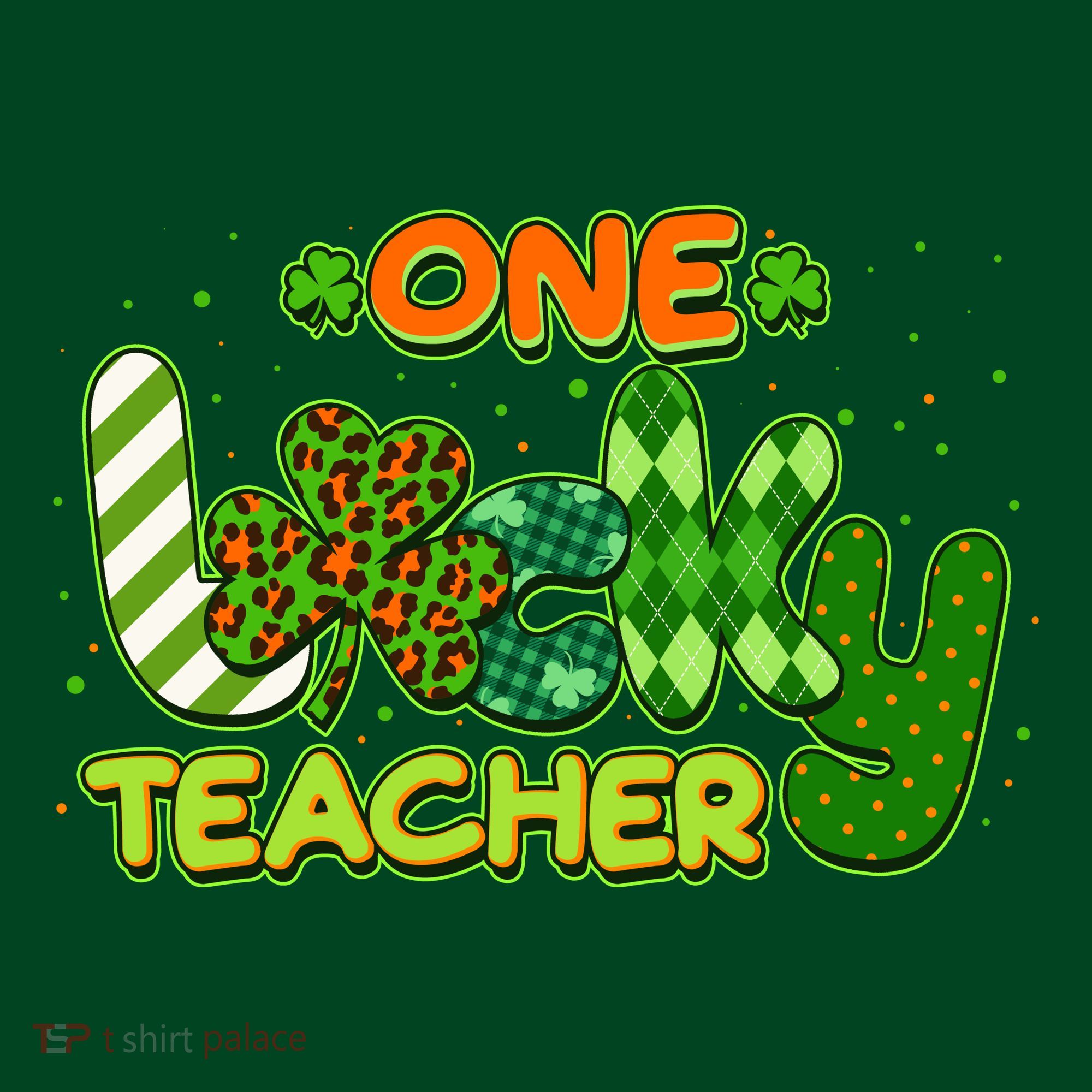 Funny Cute St Patrick's Day One Lucky Teacher Mousepad