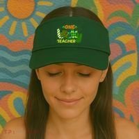 Funny Cute St Patrick's Day One Lucky Teacher Visor thumb 2