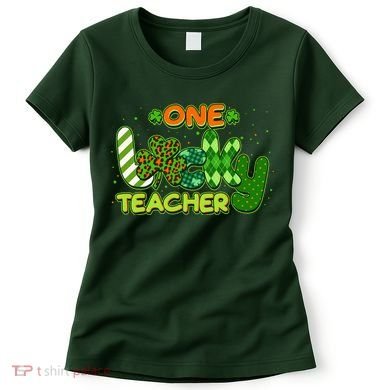 Funny Cute St Patrick's Day One Lucky Teacher Women's T-Shirt