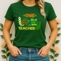 Funny Cute St Patrick's Day One Lucky Teacher Women's T-Shirt thumb 2