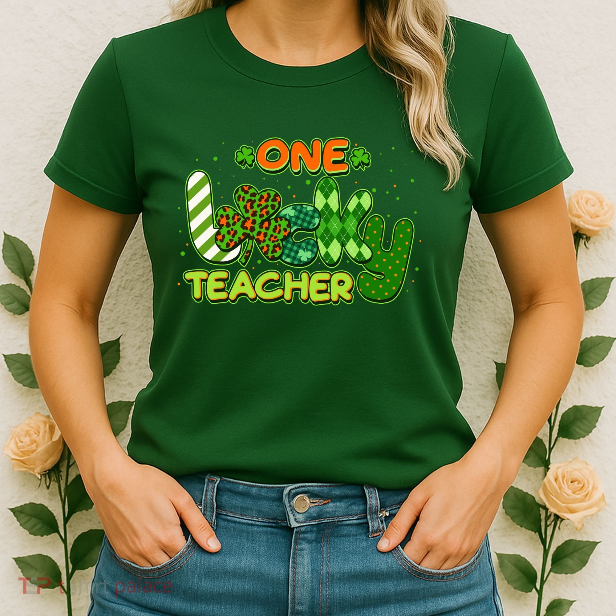 Funny Cute St Patrick's Day One Lucky Teacher Women's T-Shirt
