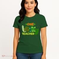 Funny Cute St Patrick's Day One Lucky Teacher Women's T-Shirt thumb 4