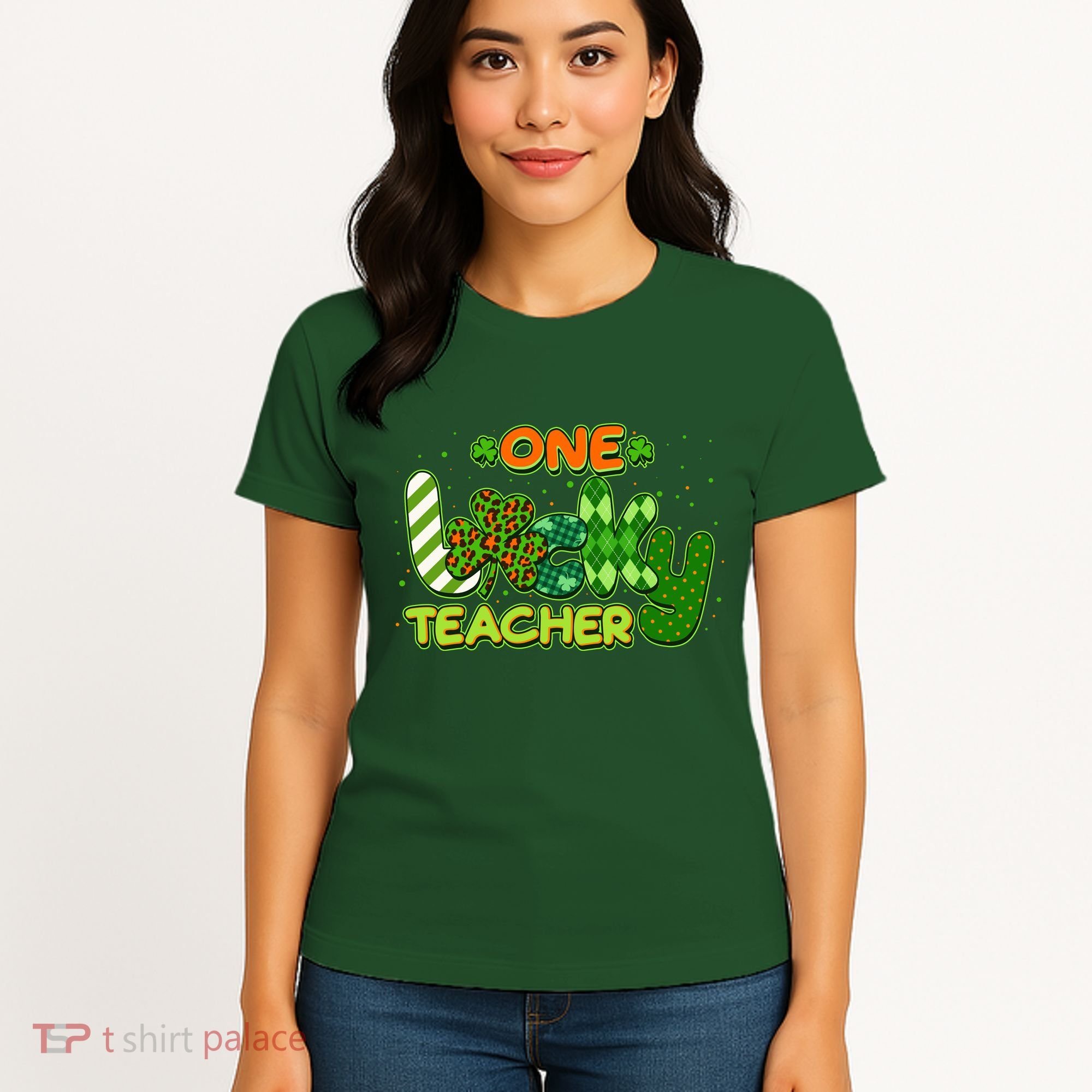 Funny Cute St Patrick's Day One Lucky Teacher Women's T-Shirt