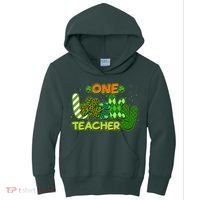 Funny Cute St Patrick's Day One Lucky Teacher Kids Hoodie thumb 0