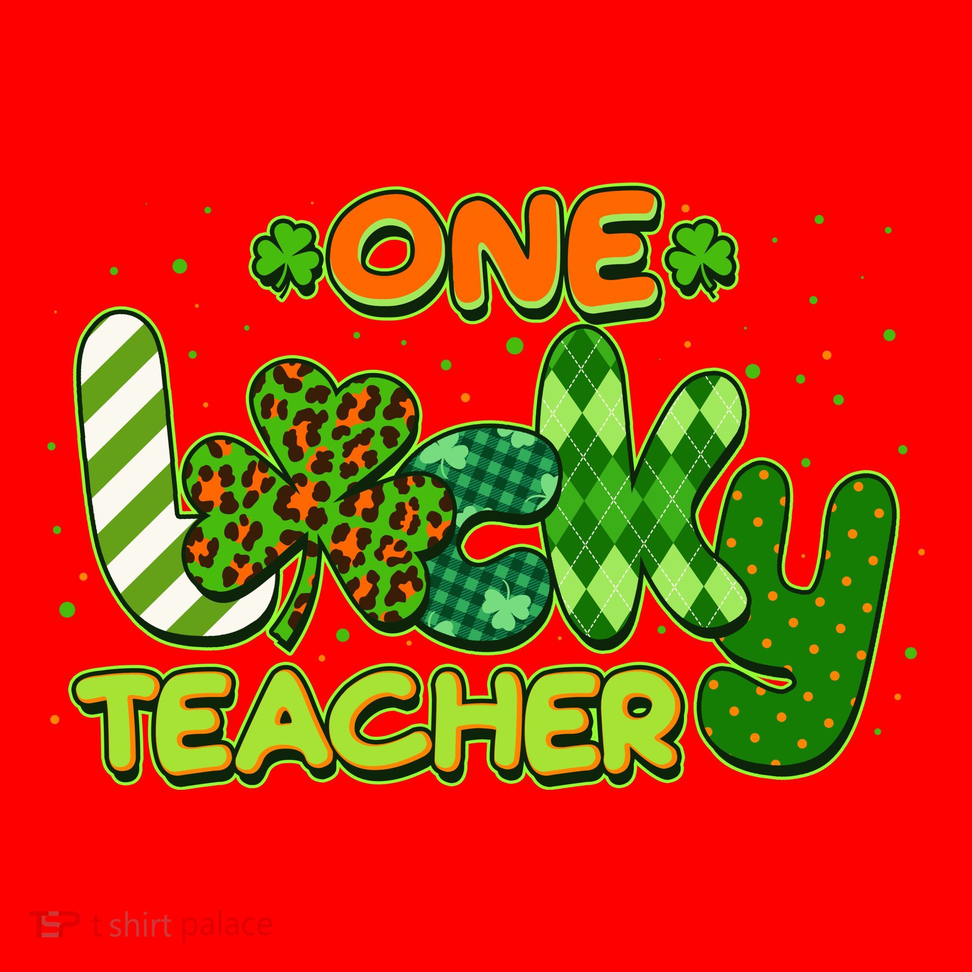 Funny Cute St Patrick's Day One Lucky Teacher Santa Hat