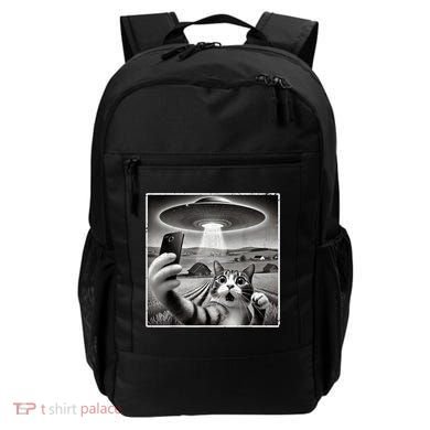 Funny Cat Selfie With Alien UFO Cat Backpack